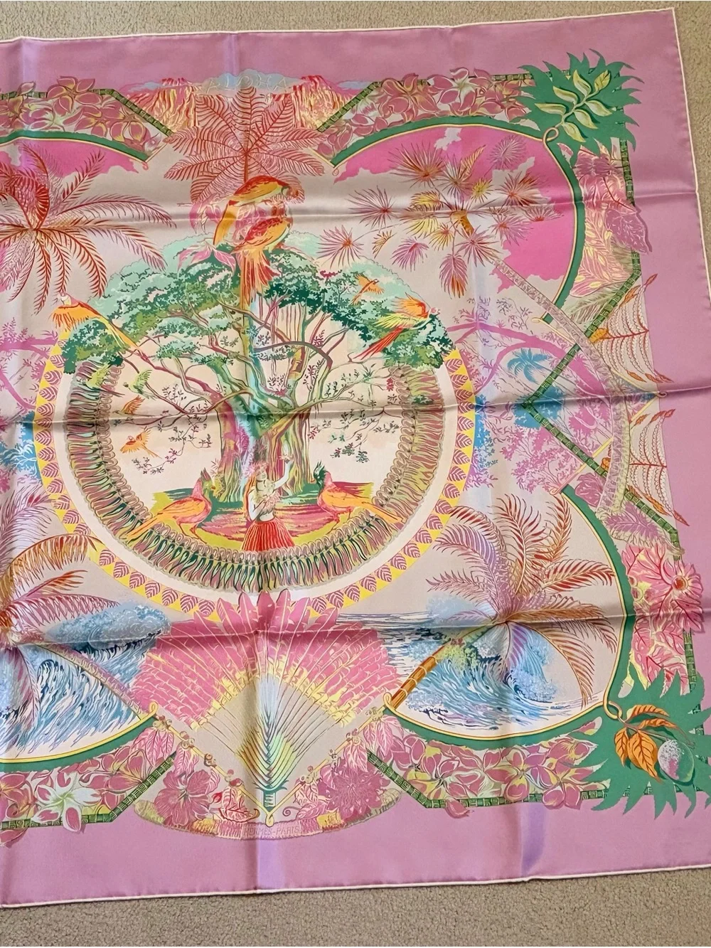 Hermes Aloha Double-Face Silk Scarf